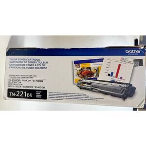 Brother TN-221BK Black Toner Cartridge OEM Genuine New Sealed Box